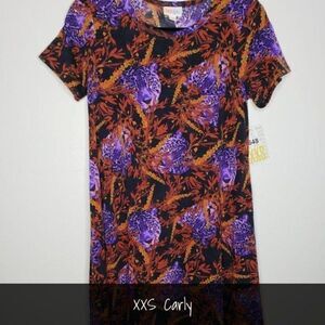 LuLaRoe Carly Dress XXS Purple Cheetah NWT